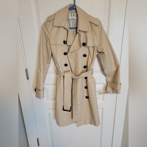 Mango Beige Trench Coat with Striped Lining
